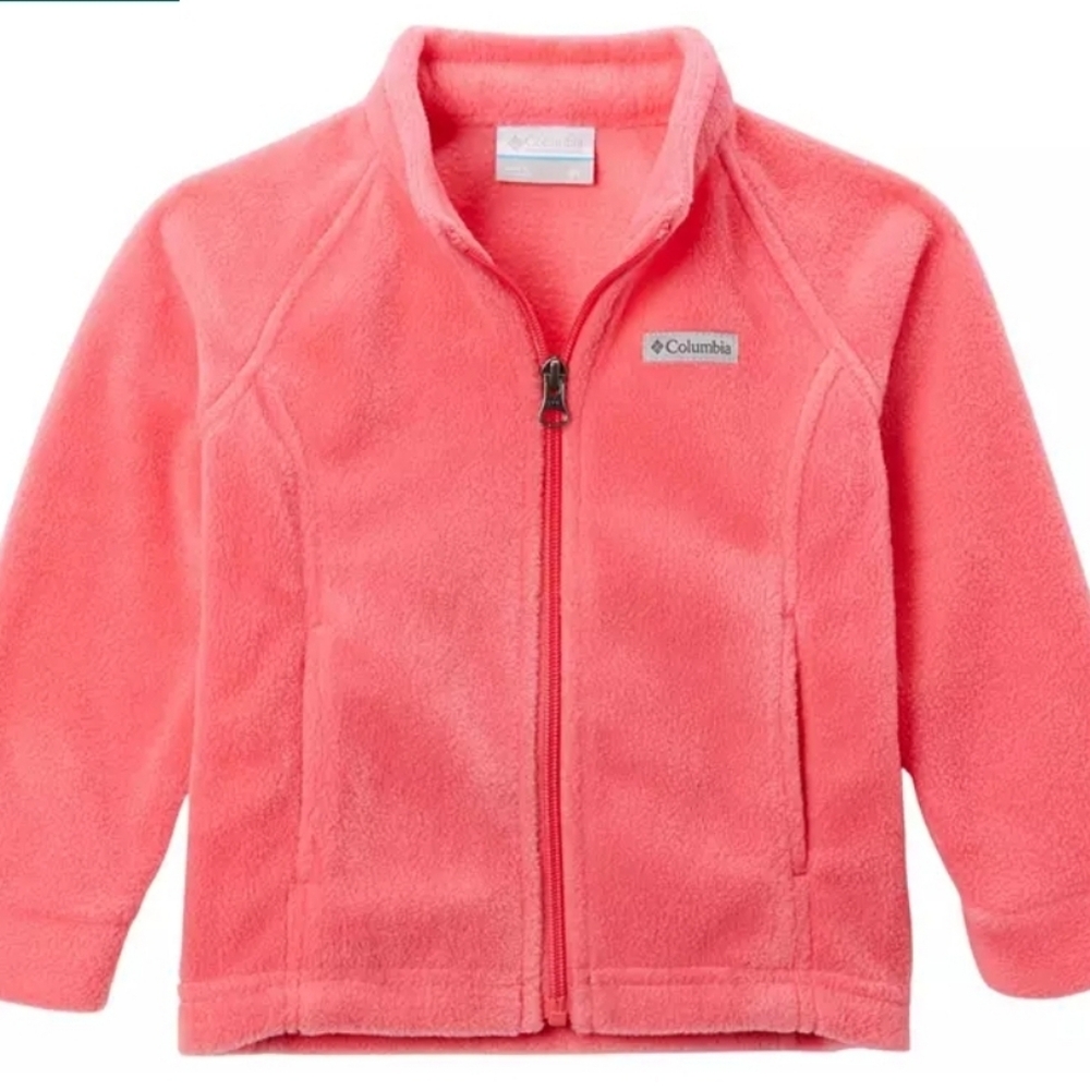 Columbia Toddler Girls Benton Fleece Jacket, Pink/Coral Size 3T  EUC